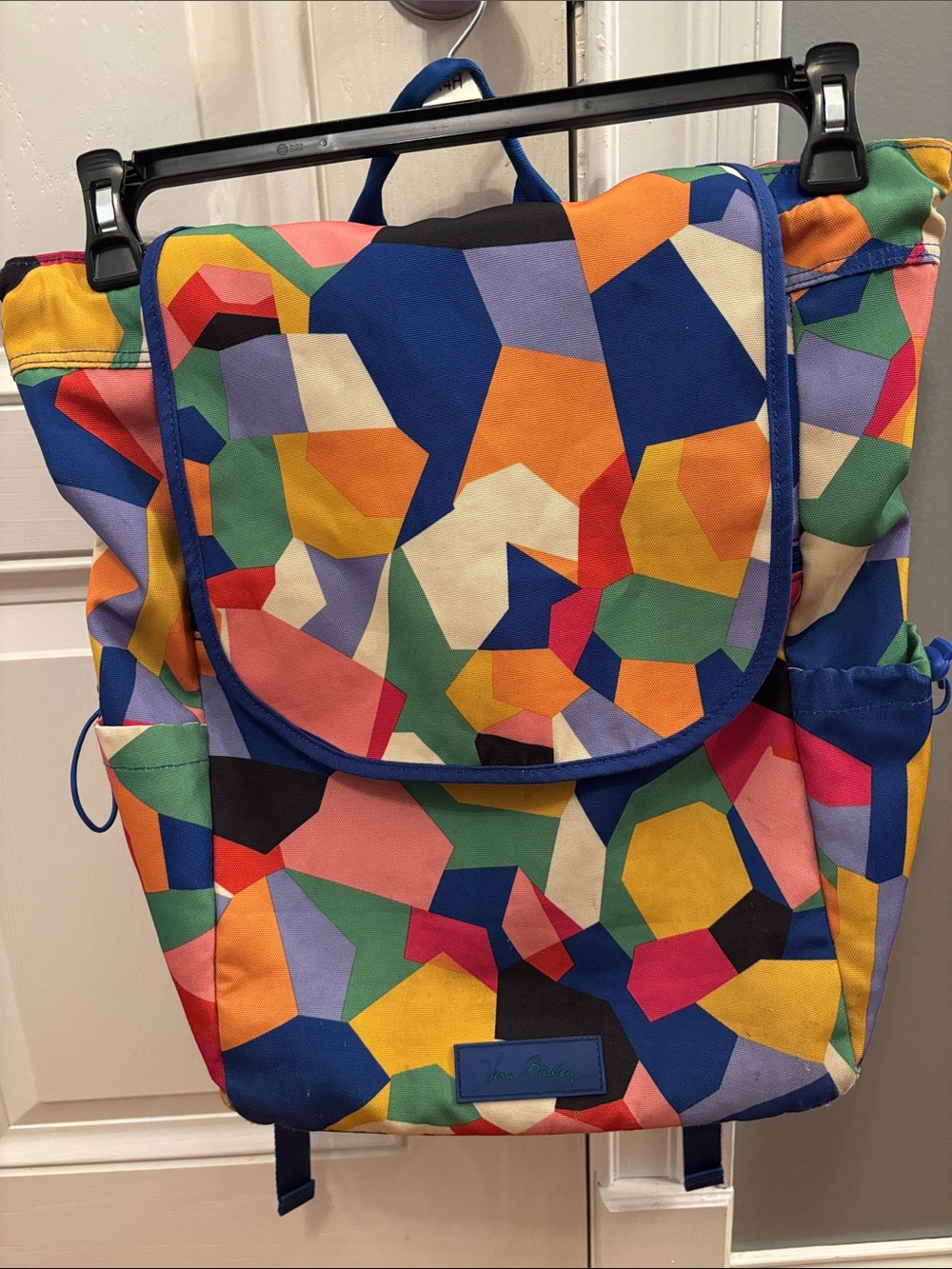Colorful Geometric Canvas Backpack - Multicolor